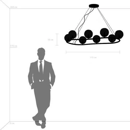 Люстра подвесная, Bari, 8хG9, Черный матовый и Прозрачный (Lightstar, 815287) - Amppa.ru