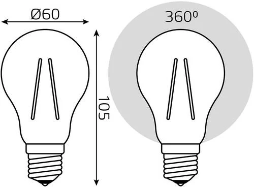 Лампа светодиодная Gauss Filament E27 18Вт 2700K 102902118 - Amppa.ru