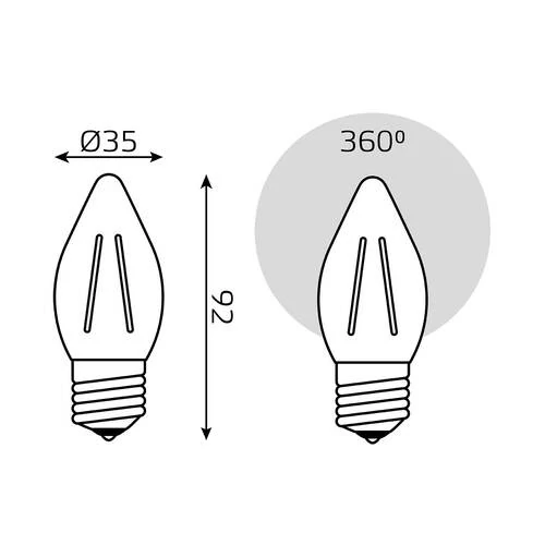 Лампа светодиодная Gauss Filament E27 7Вт 2700K 103802107 - Amppa.ru