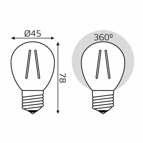 Лампа светодиодная Gauss Filament E27 13Вт 4100K 105802213 - Amppa.ru