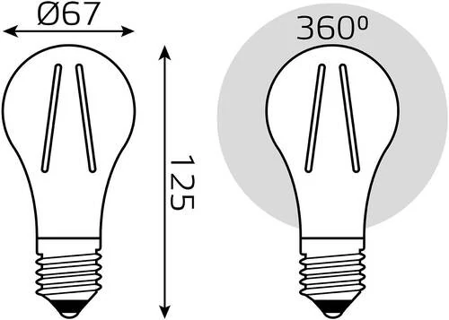 Лампа светодиодная Gauss Filament E27 26Вт 4100K 102902226 - Amppa.ru