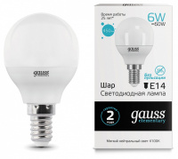 Лампа светодиодная Gauss LED Elementary Globe E14 6Вт 4100K 53126