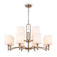 Подвесной светильник Crystal Riverside, 12xE14 Латунь, Белый (Freya, FR1007PL-12BS)